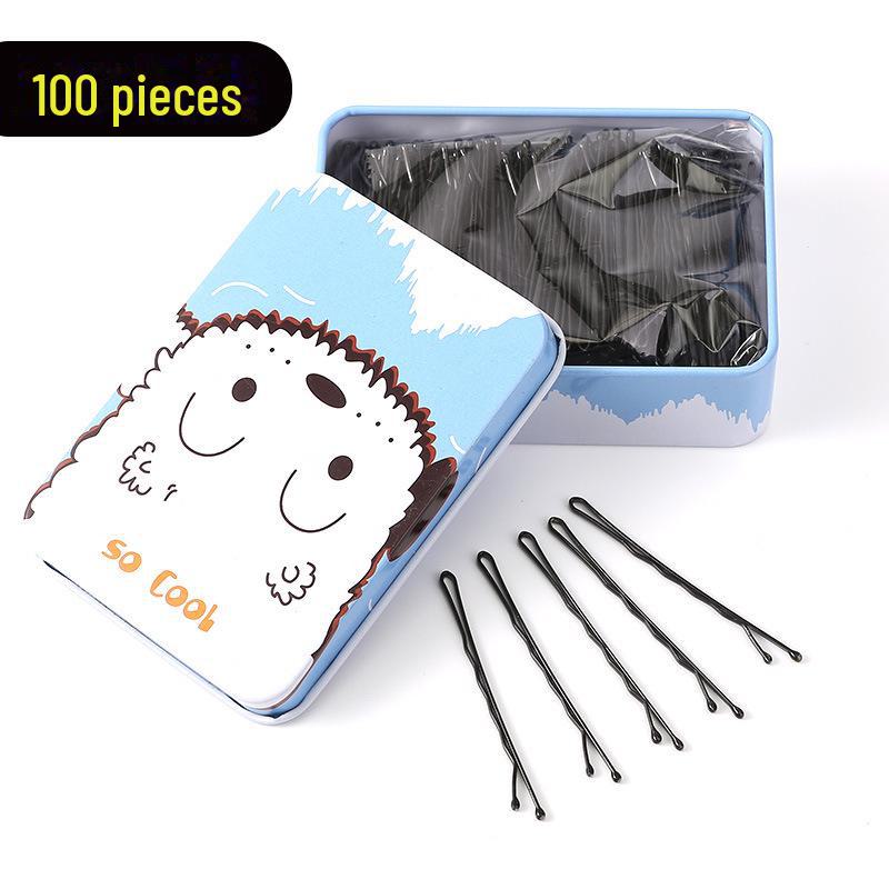 Одинарная черная шпилька-зажим для челок и высоких причесок