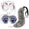 Fox Ear Hairband Beast Tail Halloween Set Beast Paw Simulation Plush Beast Ear Accessories