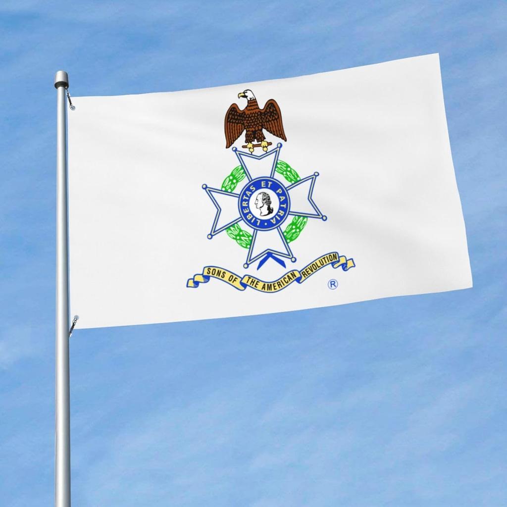 Сыны Американской революции 3 х 5 футов Наружный декоративный флаг, Садовый флаг, Наружный одинарный флаг