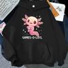 (Толстовка унисекс)Милые игры Solotl Axolotl, толстовки с буквенным принтом для видеоигр, свободные толстовки для женщин, унисекс, с длинными рукавами