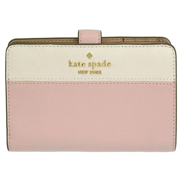 Женский бифолд-кошелек Kate Spade, компактный, бренд аутлета, розово-слоновая кость, кожа Saffiano, цвет Madison Colorblock, Le Medium Compact Bifold Wallet, KC511 650.