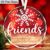 Best Friend Ornament Besties Friendship BFF Glass Round Ornament Gift Idea, Ideal for Home Decor, Friendship Gift, Holiday, L Keepsake for Friends