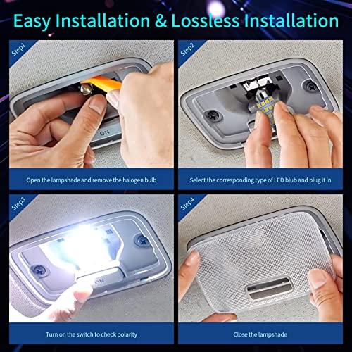 Set of 42 Super Bright White LED Interior Car Lights Bulbs DE3175 T10 31mm 41mm 194 Map Dome Courtesy Bulbs for Wide Truck Upgraded 2835 Chipset