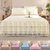 New Bed Skirt Lace Ruffled Bed Skirt Couvre Lit Bedroom Bed Cover Bed Skirt Non-slip Mattress Cover Bedsheet Bedspread
