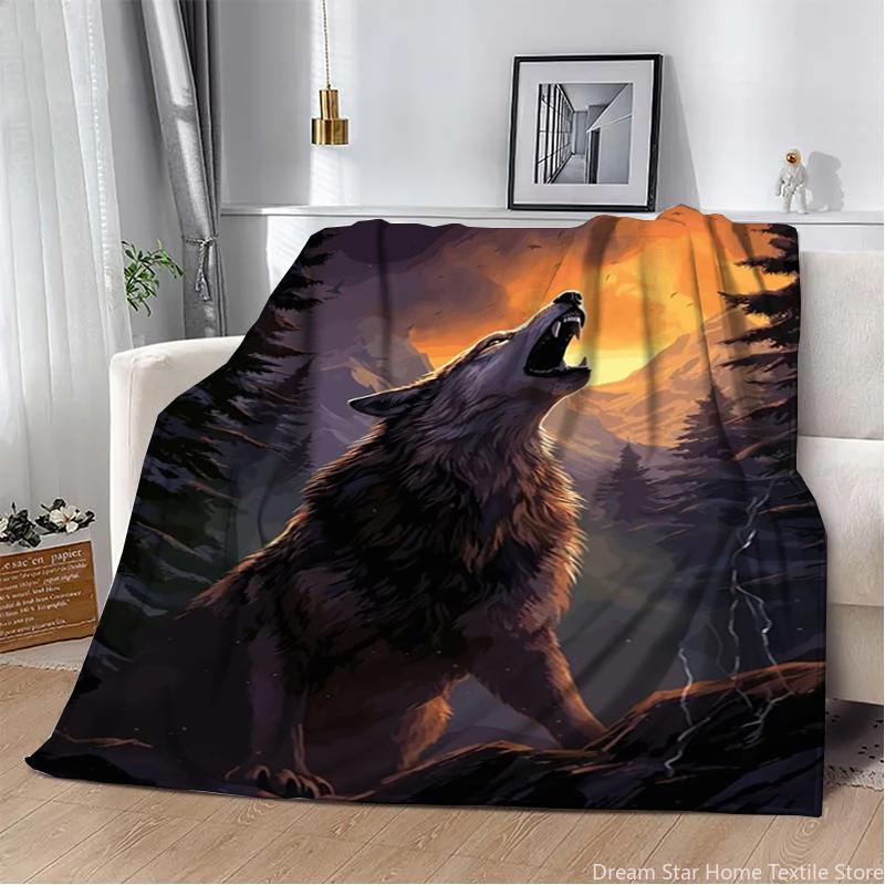 3D животное волк милый мультяшный фланелевый плед пушистый для детей и взрослых диван плюшевое покрывало плед одеяло для дивана кровати