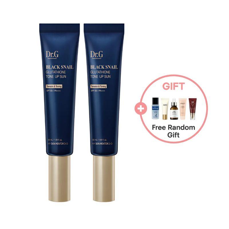 Dr.G Черная Улитка Глутатион Tone-Up Солнцезащитный Крем SPF50+ PA++++ 50 мл × 2