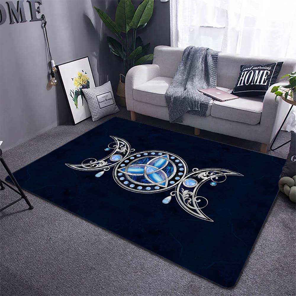 Triple Moon Goddess Carpet Wicca Goth Subculture Rock Romance Non-slip Doormat Mat Hallway Entrance Door Rug Bedroom Decor