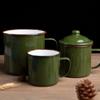 Утолщенная банка для чая с крышкой Кружка Чашки для воды Ностальгическая эмалированная кружка Кемпинг