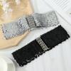 Cinch Sequin Wide Elastic Belt Belly Waist Band Metal Buckle Waistband Ladies Dress Cummerbands
