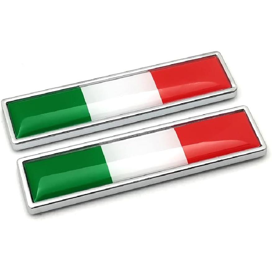 PTDecals 2 PCS Mini IT Italian Italy Flag Emblem Sticker Decals for Vehicle Auto Car Front Fenders Bumper Side Window Trunk Boot Tailgate(58x14mm)