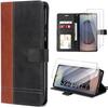 Protective Case - BOOLING - for Samsung Galaxy S25 Ultra - Brown Synthetic Leather - 2 Tempered Glass - Shockproof