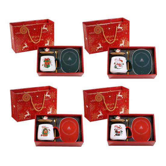 Coffee Cup Warmer with Mug Set Electric Heated Coffee Warmer Ceramic Coffee Mug Set for Coffee Tea Water Milk Coco Christmas Gifts for Coffee Lovers