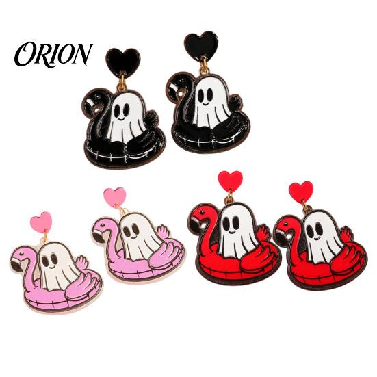 Unique Gifts for Women 1 Pair Summer Halloween Ghost Earrings Women, Cute Costume Accessories Pool Float Dangle Drop Earrings, 2D Acrylic Holiday