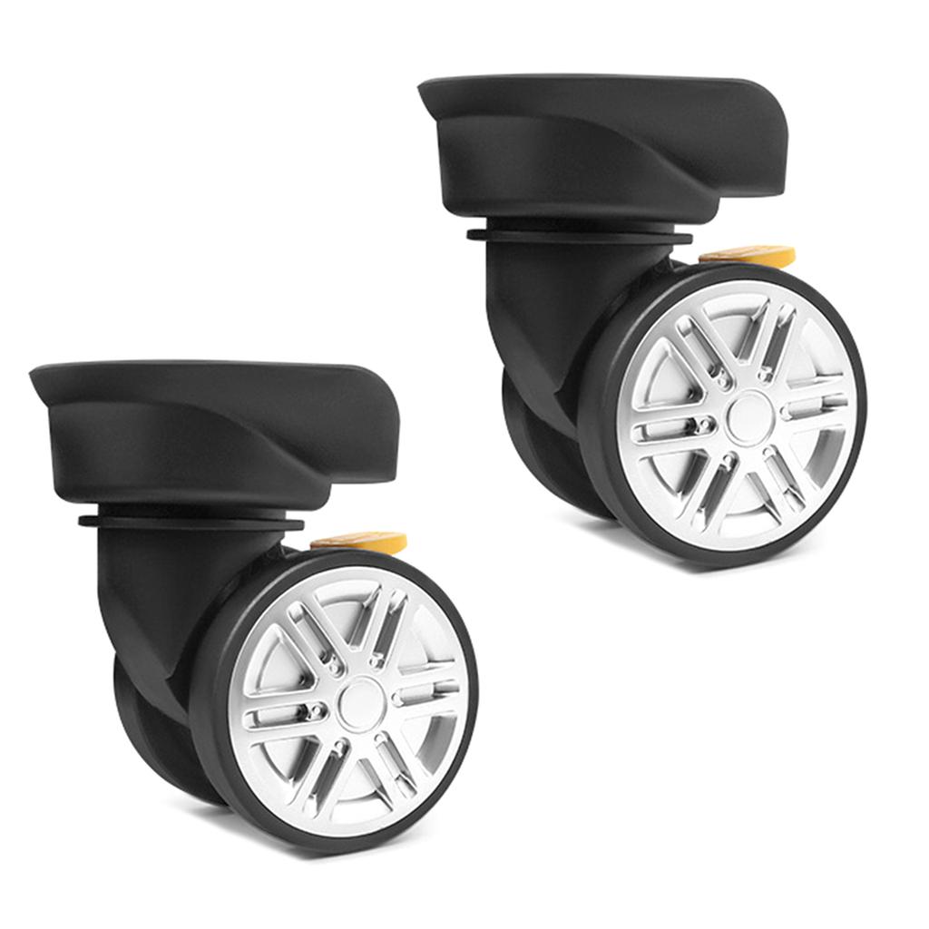 2 шт. сменные роликовые колеса для тележки, сверхпрочные роликовые колеса для багажной коробки, чемодана, поворотные на 360 градусов, бесшумные колеса