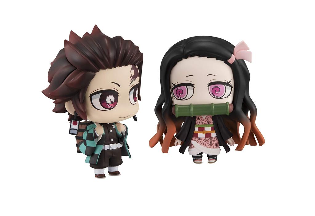 Chimi Mega Buddy Demon Kimetsu no Yaiba Камадо Тандзиро Нэдзуко Дружелюбный Набор братьев Серия ПВХ Окрашенная Готовая Фигурка! Убийца и Приблизительно. 6.5cm