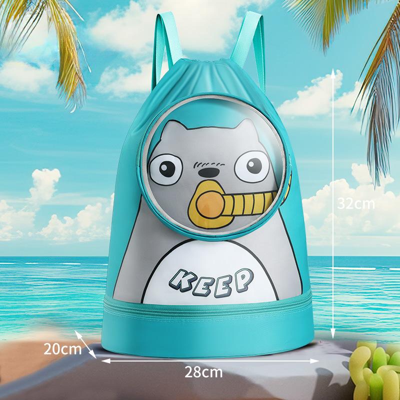 Детские сумки для плавания, водонепроницаемая сумка для хранения, сухая и влажная, для мальчиков и девочек, пляжная сумка, милый мультяшный рюкзак, спортивная сумка
