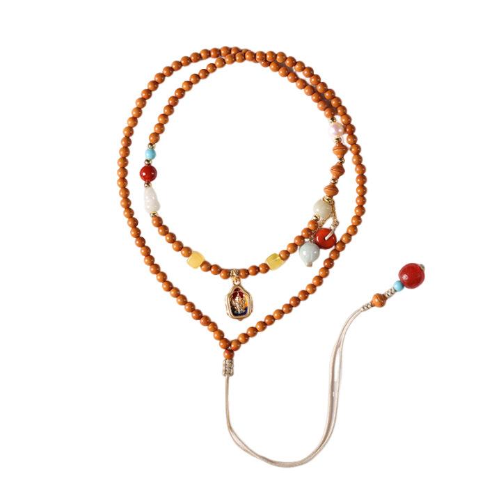 New Chinese-style olive pit vintage adjustable hand-woven necklace, elegant and refined Chinese-style accessory