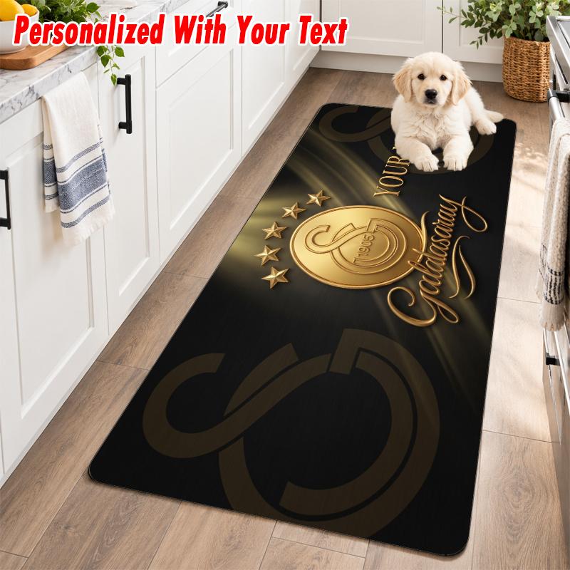Galatasaray FC Custom Name Flannel Rug Kitchen Mat Non Slip Floor Carpet Personalized Home Decor