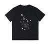 Summer Trend American Printed T-Shirt Mens Crew Neck Galaxy Graffiti Short Sleeve Casual Womens T-Shirt Winter Innerwear