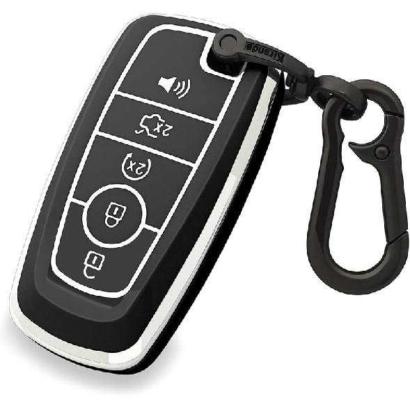 For Ford Key Fob Cover Case,with Keychain Fit Expedition for Mustang Fusion Raptor F250 F350 F450 F550 Edge Explorer Smart Remote Vehicle