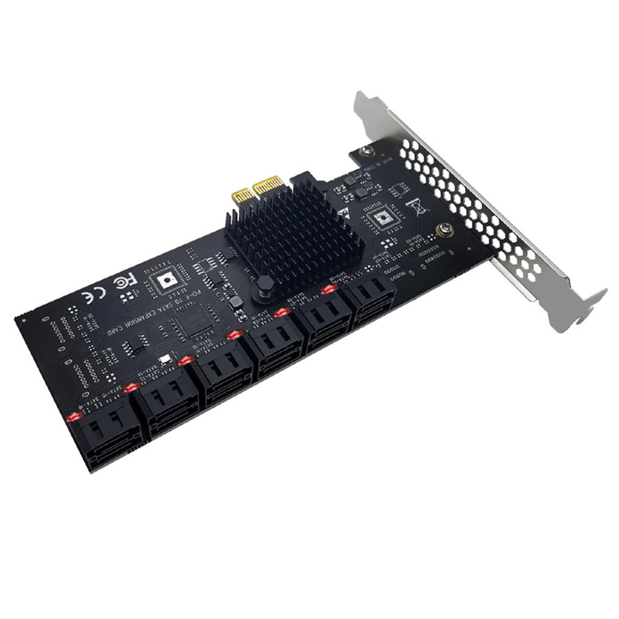 PCIE SATA Adapter Card 12 Port SATA 3 PCI Express X1 Expansion Card Riser Card