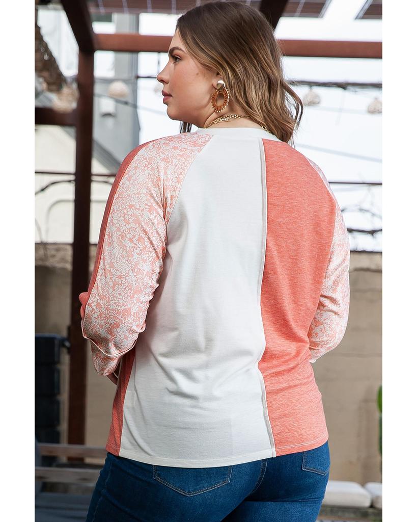 Azura Exchange Розовый цветной блок с заниженной талией и рукавом-браслетом большого размера