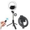 Wireless Bluetooth Selfie Stick With 6-inch Led Ring Photography Light Foldable Tripod Monopod
