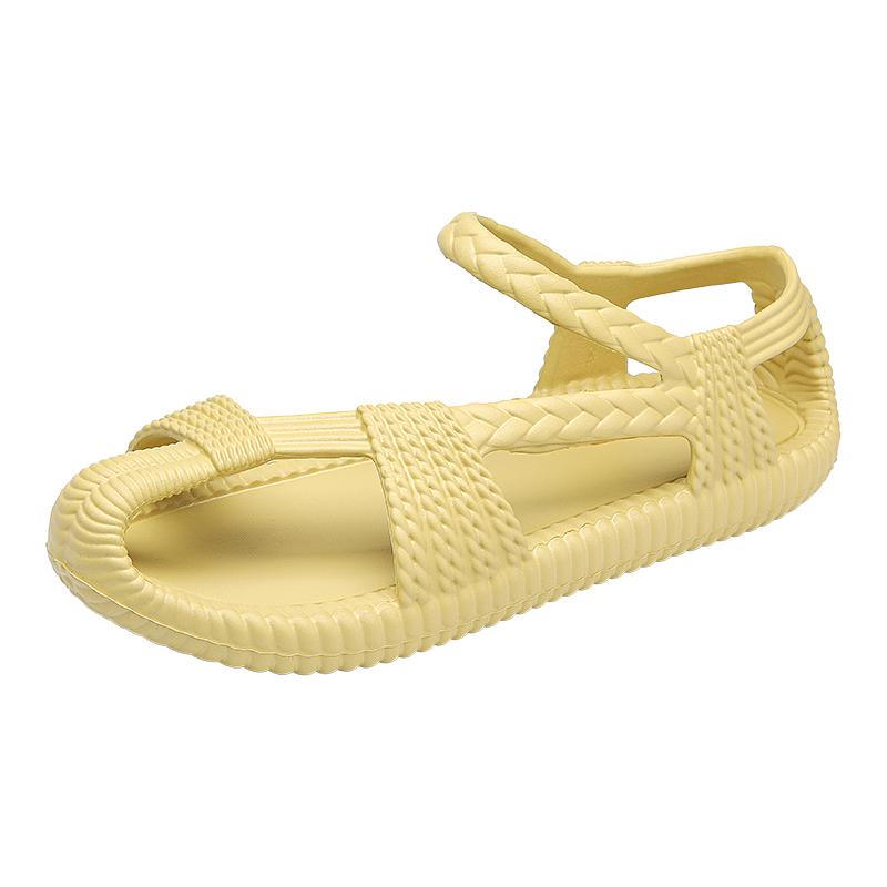 Мужская летняя повседневная обувь, легкая, удобная, модная, с открытым носком, плоская, пляжная, домашняя мужская обувь, дизайнерская, новая