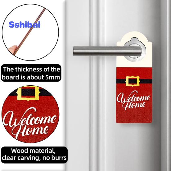 Рождественская деревянная дверная ручка, украшение, Санта-Клаус, снеговик, чулок, праздничный декор, дверная ручка, вешалка, подвеска, товары для вечеринок