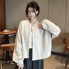 Women's Solid Color Long Sleeve Sweatshirt Short Jacket Oversize Design Niche Cardigan Casual Versatile Student Top