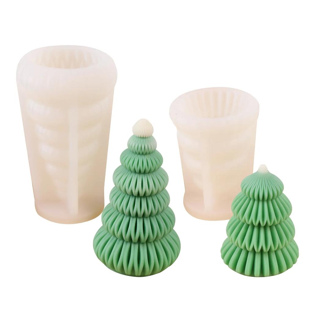 1-4шт трехмерная оригами рождественская елка форма ароматерапевтическая свеча ручная работа сделай сам предметы интерьера декоративные силиконовые формы
