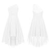 Kids Flower Girls Dress Party Princess Dress One Shoulder High-low Hem Evening Prom Gown