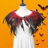 Gothic Feather Shrug for Women Men Halloween Costume Accessories Shoulder Wrap