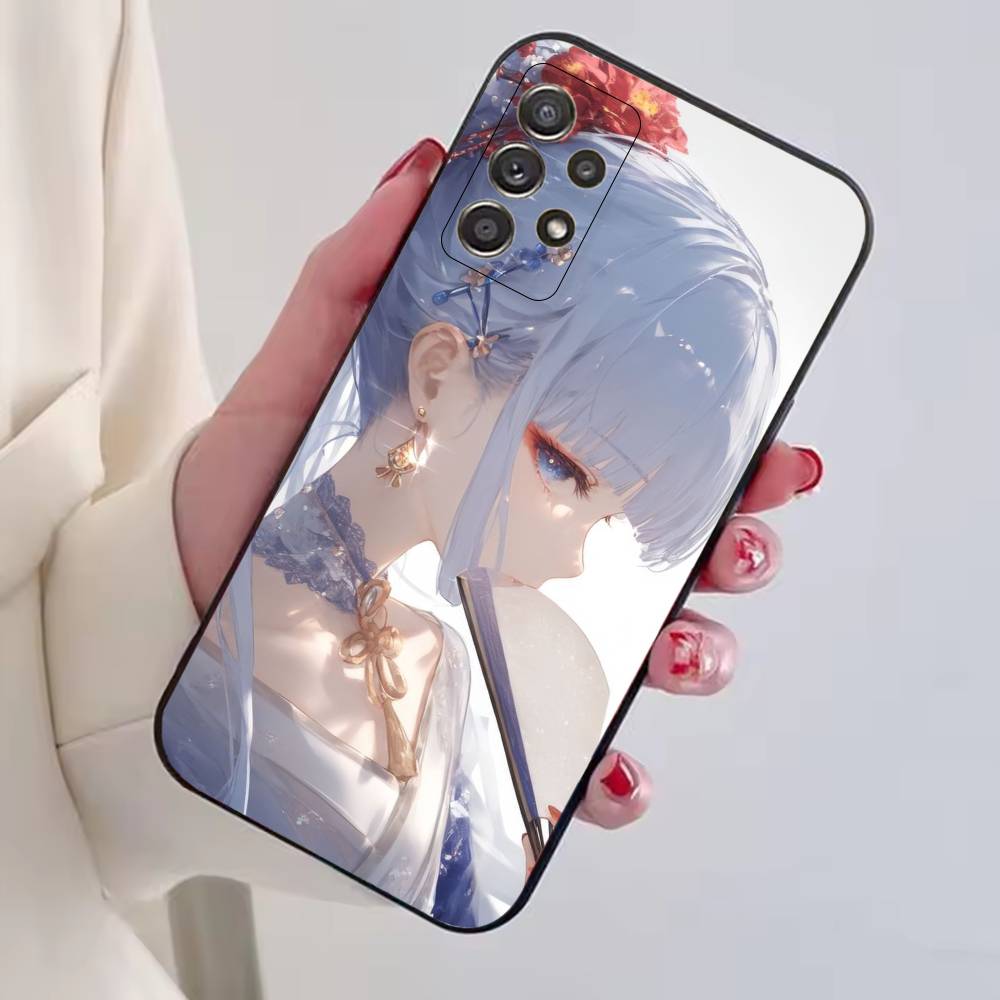 Чехол для телефона Genshin Impact K-Kamisato A-Ayaka для Samsung S25, S24, S21, S22, S23, S30, Ultra, S20, Plus, Fe, Мягкий силиконовый черный чехол