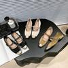 Spring Shoes Closed Toe Sandals Buckle Strap Summer Heels Mary Jane Suit Female Beige Med  Women's Girls Block Low Fashion B