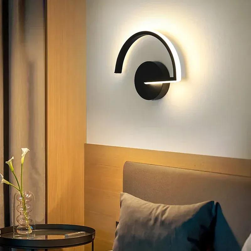 LED Wall Lamp Modern Bedside Sconce for Aisle Living Room Bedroom Hotel Study TV Backdrop Home Decor Lighting Fixture Lustre