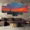 Home Decor Modular Poster 5 Panel Painting Lovers At Dusk Paintings Framework Poster Print Pictures Decor Wall Art No Frame