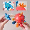 Sound Colorful Octopus Teething Toy Octopus Toddler Pushs and Pull Toy  Children Girls Boys