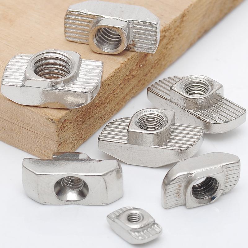 Железная никелированная европейская лодочная Т-образная гайка для алюминиевого профиля, M5/M6/M8