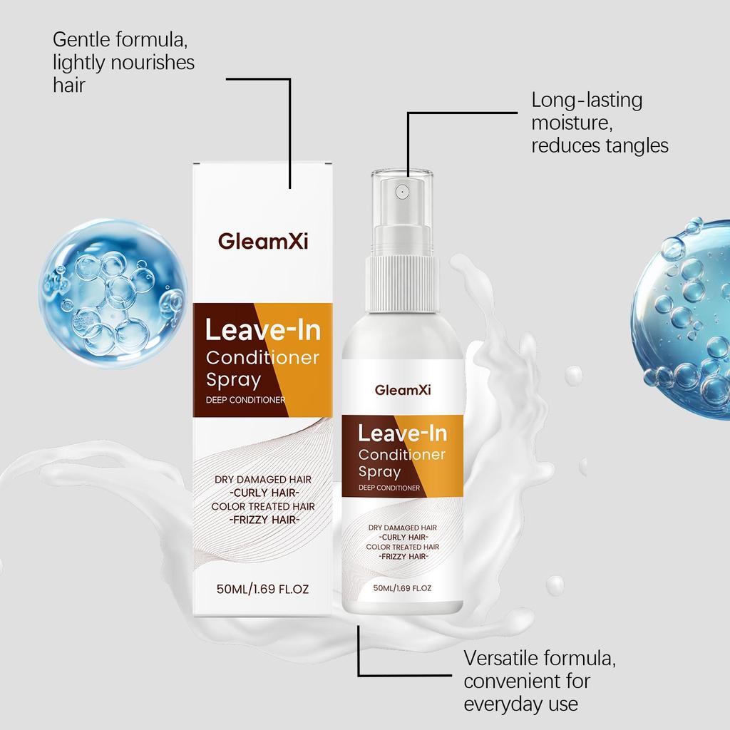 Leave-In Hair Conditioner Spray, Refreshing Scalp, Smoothing & Anti-Frizz, Lightweight Non-Greasy