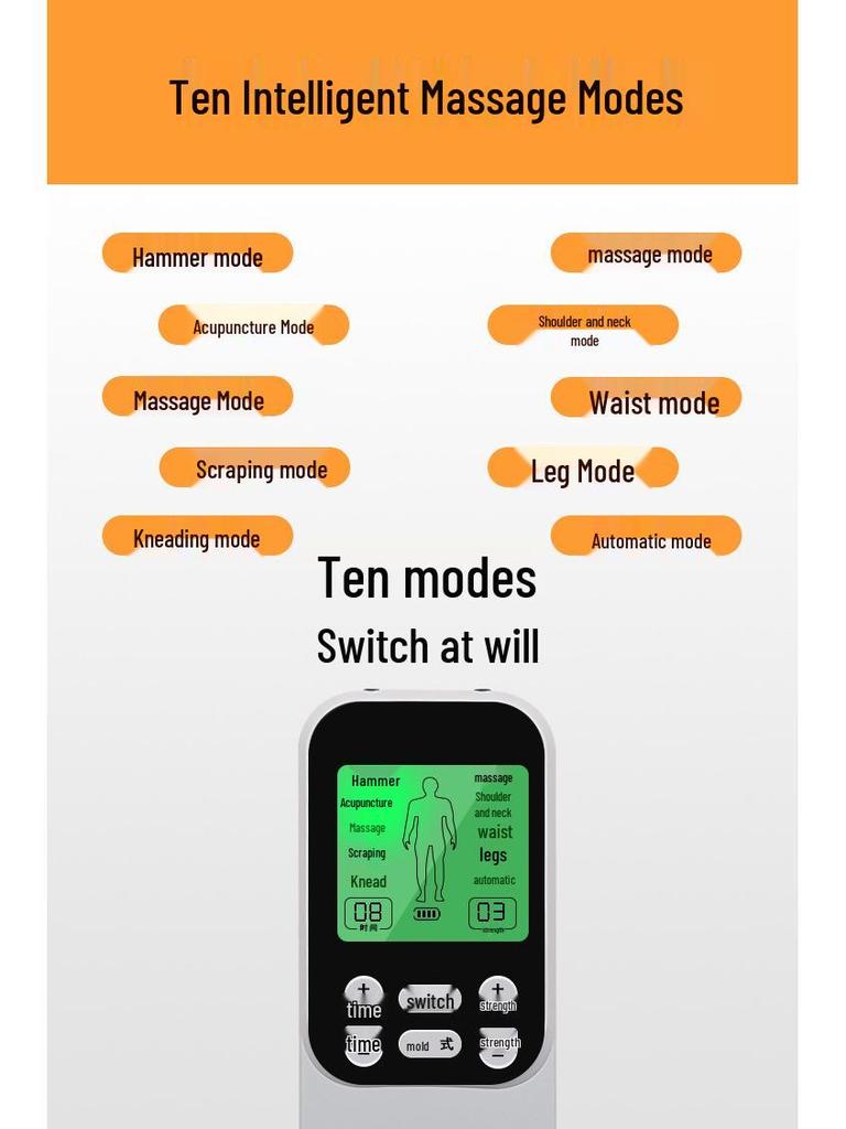 Меридианная терапия Массажер с EMS-импульсами на большом экране