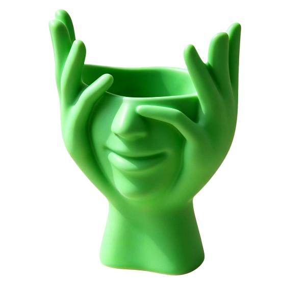 Современный настольный аксессуар для друзей 3D-печатная ваза-лицо, Держатель для ручек, держащий лицо, Арт-декор, Креативный держатель для кистей для макияжа, Современный минималистичный декор для дома