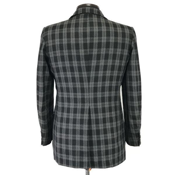 Винтажный пиджак-блейзер 80-90-х годов с биркой Approved Showa Bubble, в клетку, приталенный, для мужчин S-M, Япония cBH622(ИСПОЛЬЗОВАЛ)