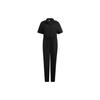 Neo Vbe Jumpsuit Solid Color Logo Embroidery Drawstring Elastic Waist Polo Short Sleeve Jumpsuit Women Jumpsuit Black HM2041