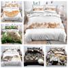 3D Animal Bedding Set Cat Down Duvet Cover Pillowcase 2/3pc Soft Quick Drying Home Textile Single Double Bed All Sizes