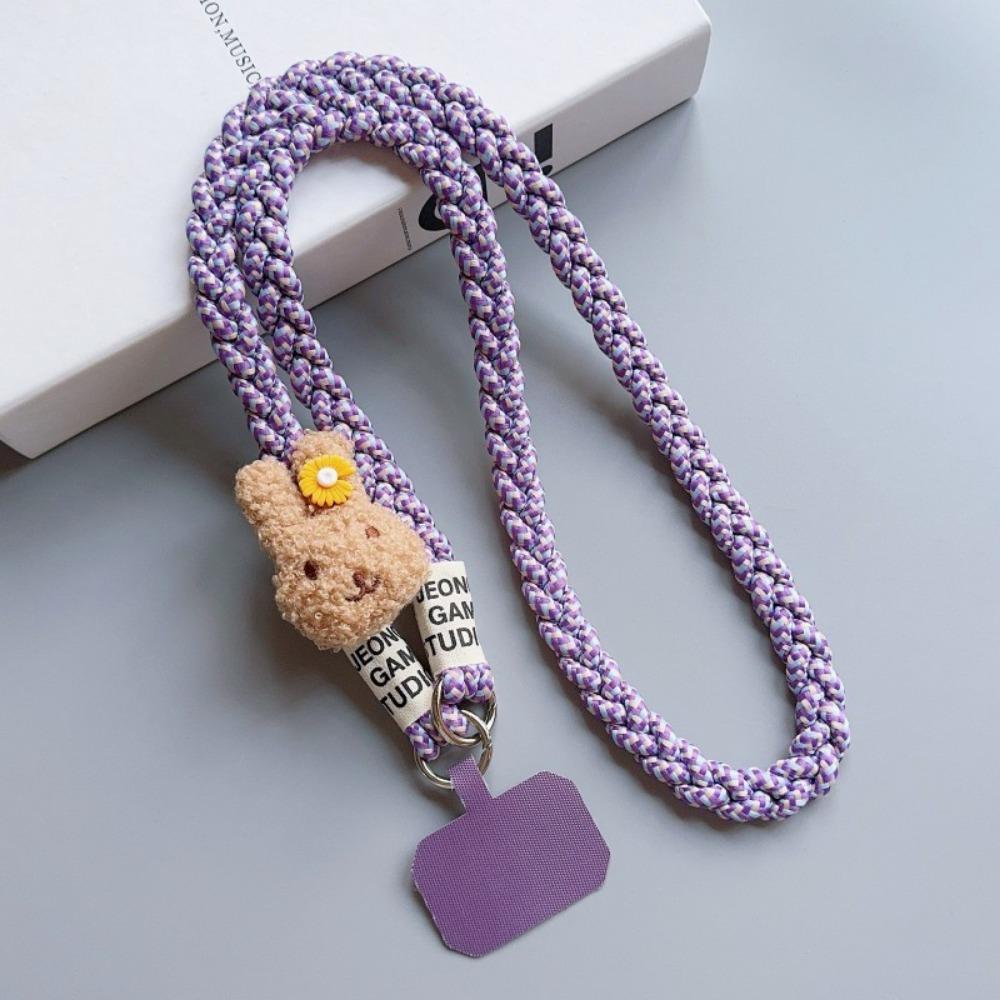 Anti Loss Mobile Phone Lanyard Woven Hanging Ornaments Outdoor Crossbody Neck Strap Women's Belts