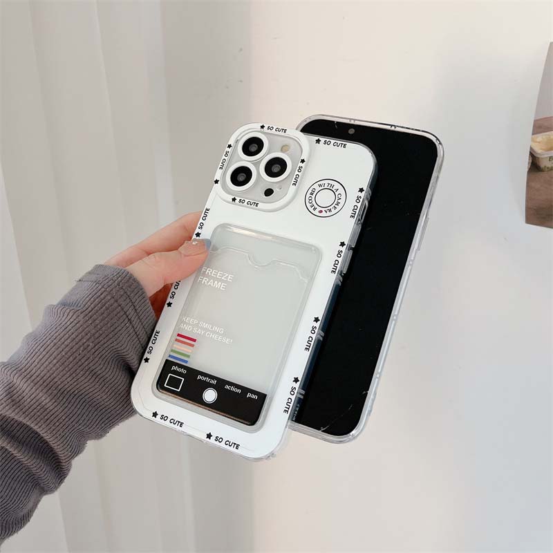Чехол-сумка для карточек для Iphone 11 12 Promax 13 14 Pro Max 8 7 Plus Xsmax X Xr, силиконовый мягкий защитный чехол, милый чехол для камеры, чехол для телефона