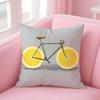 Fruit Orange Lemon Bicycle Pillow Case Anti-dustmite Pillow Invisible Zipper Silky Short Plush Sofa Cushion Cover