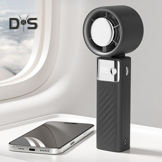 Ручной вентилятор охлаждения с цифровым дисплеем, мощный поток воздуха, 1-199 скоростей, малошумный, работающий от аккумулятора, портативный персональный вентилятор