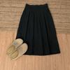 Autumn/Winter Mid-Length Wool Pleated Skirt - Slimming, Hip-Covering Versatile Basic.